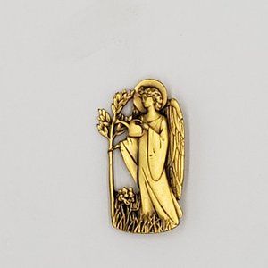 Gold Tone AA Guardian Angel Brooch